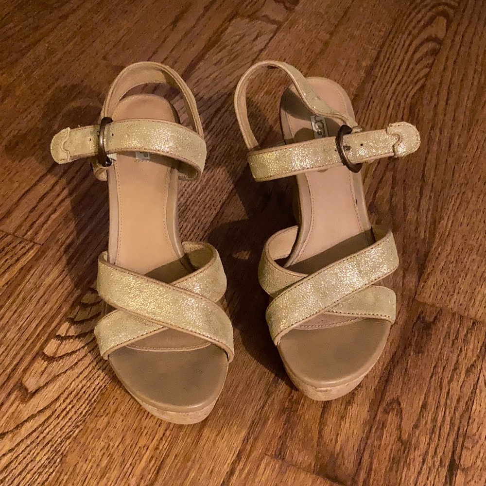 Metallic Gold Ugg Wedges